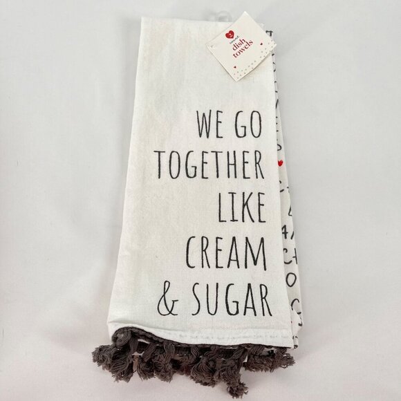 Valentines Day Gnome Dish Towels Set Of 8 100% Cotton Red & White - Picture 7 of 9